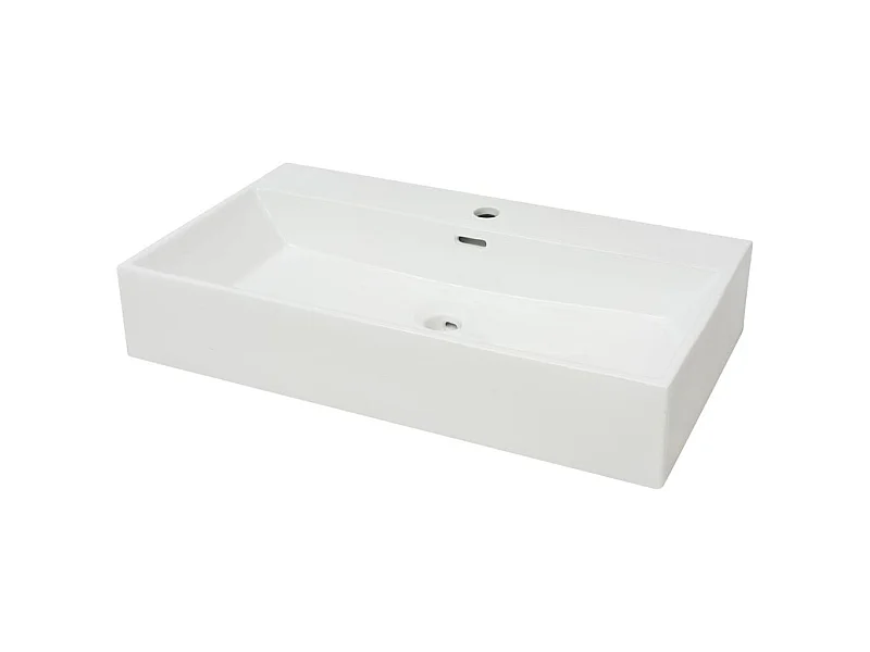 Lavatório com furo para torneira de cerâmica 76x42,5 cm branco 02_0002535