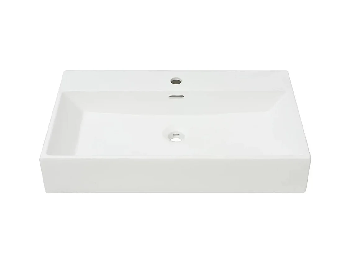 Lavabo con foro rubinetteria in ceramica 76x42,5 cm bianco 02_0002535