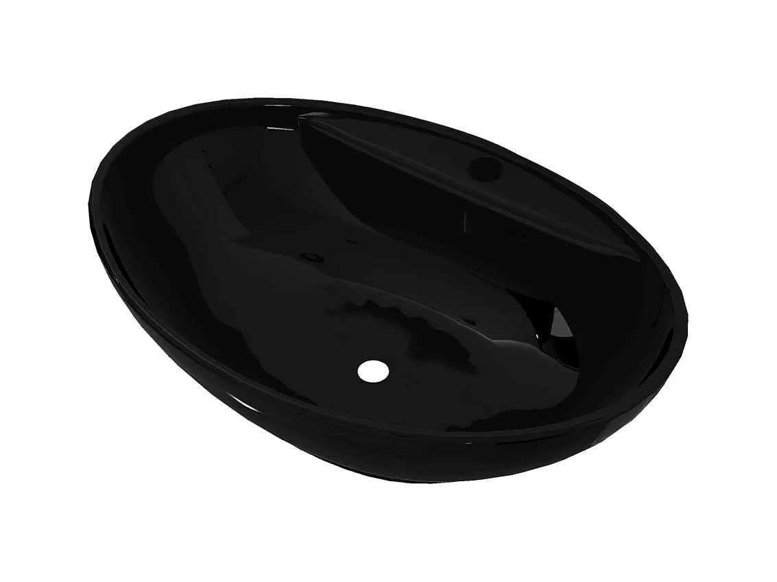 Lavabo ovale con foro troppopieno/rubinetto in ceramica per bagno nero 02_0002496