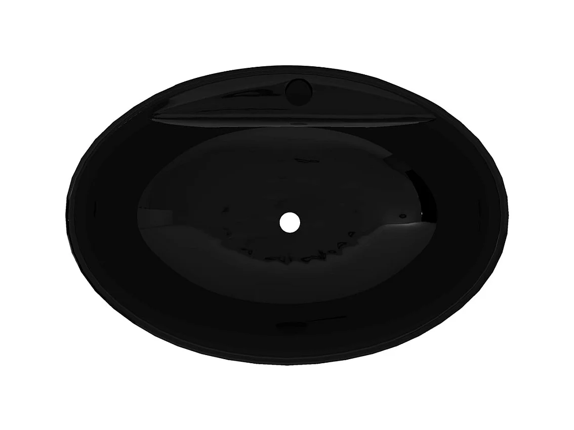 Lavabo ovale con foro troppopieno/rubinetto in ceramica per bagno nero 02_0002496