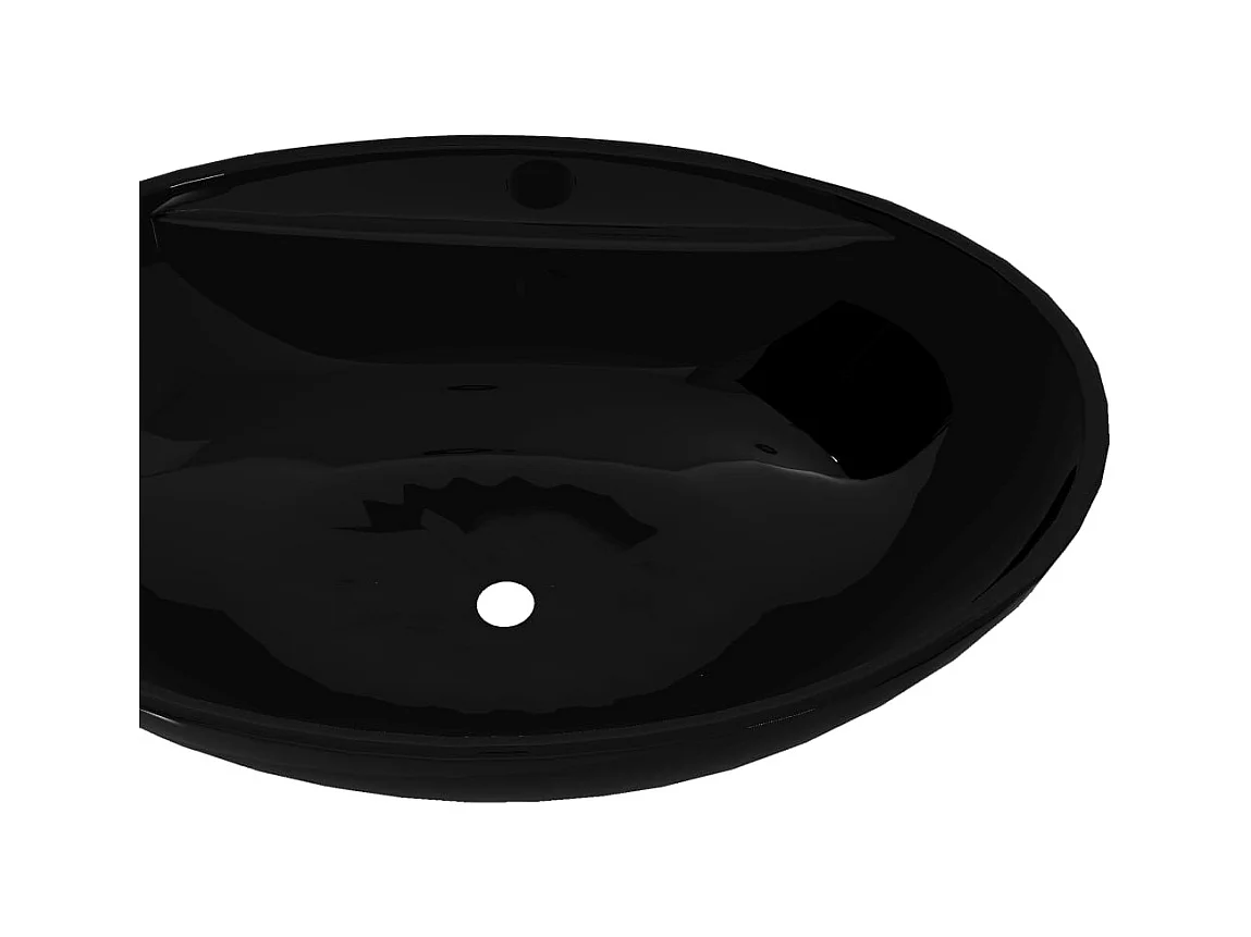 Lavabo ovale con foro troppopieno/rubinetto in ceramica per bagno nero 02_0002496