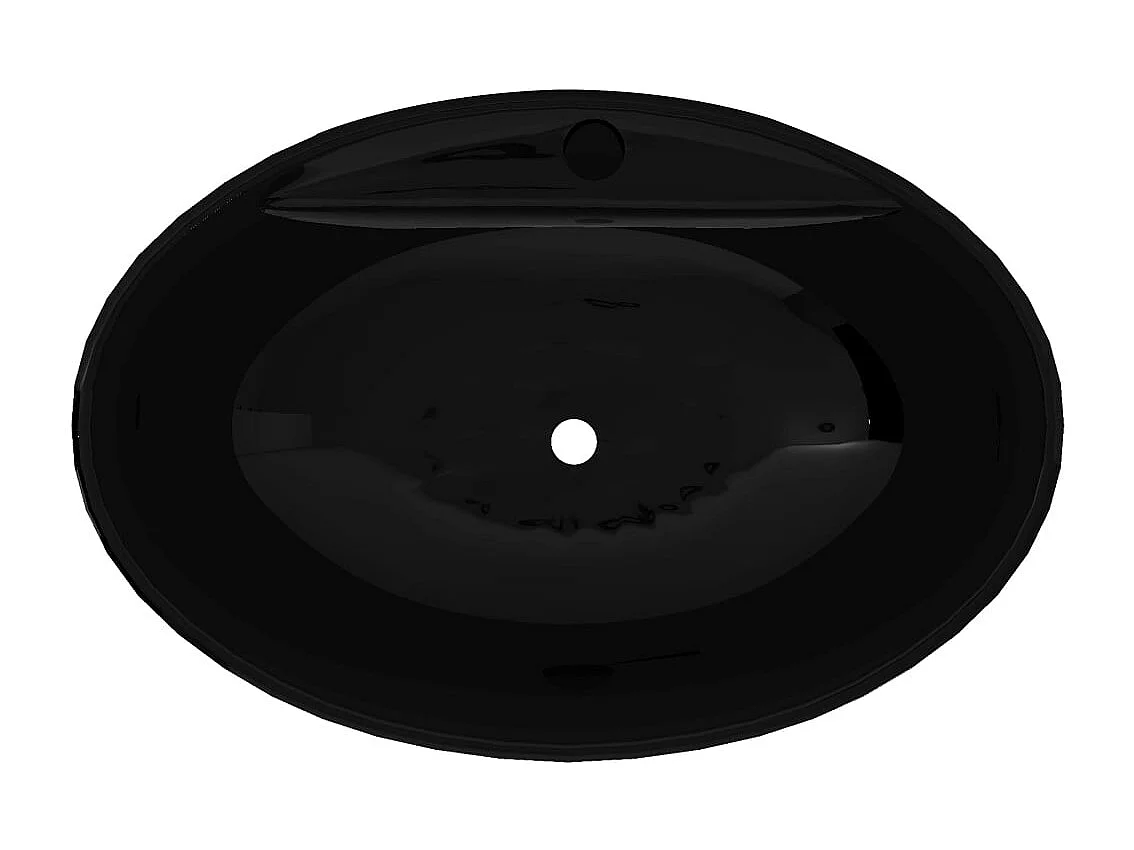 Lavabo ovale con foro troppopieno/rubinetto in ceramica per bagno nero 02_0002496