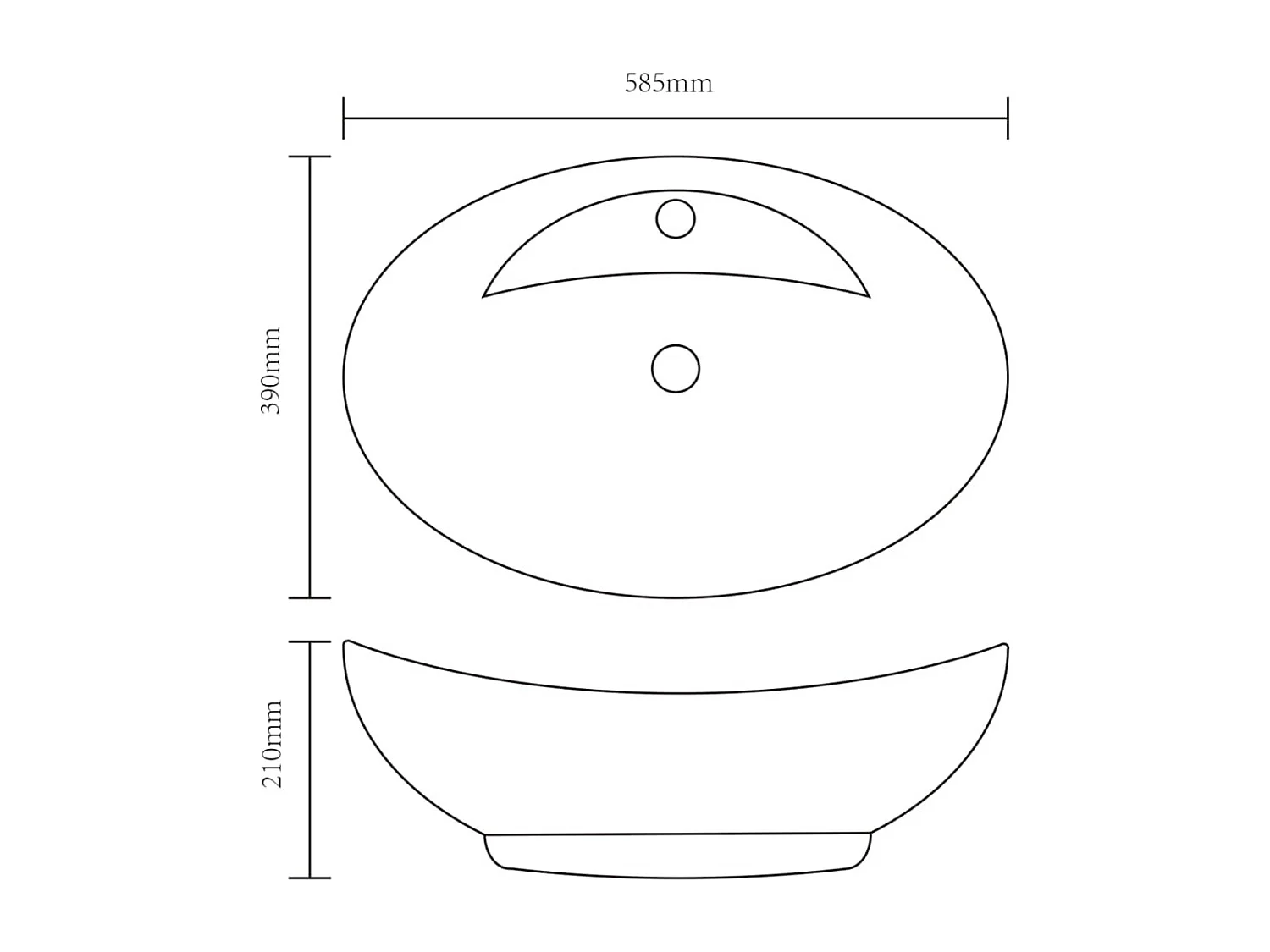 Lavabo ovale con foro troppopieno/rubinetto in ceramica per bagno nero 02_0002496