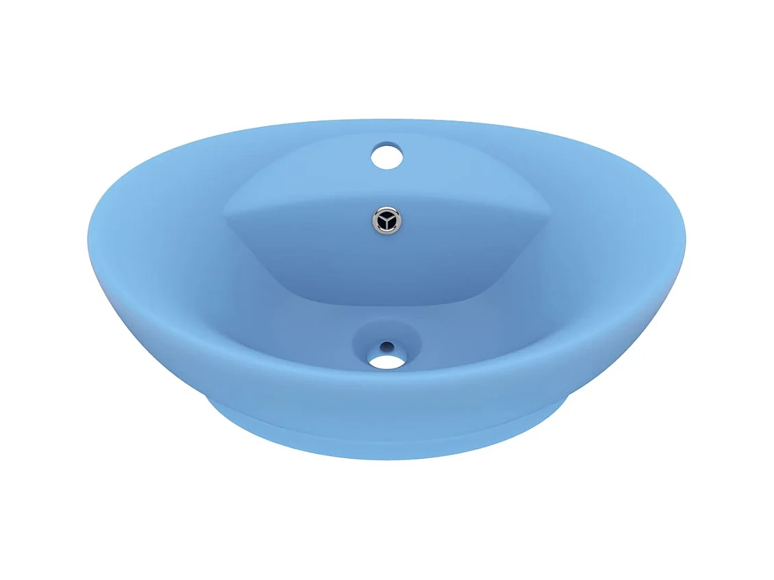 Lavabo ovale con troppopieno opaco 58,5x39 cm Ceramica Azzurro 02_0002676