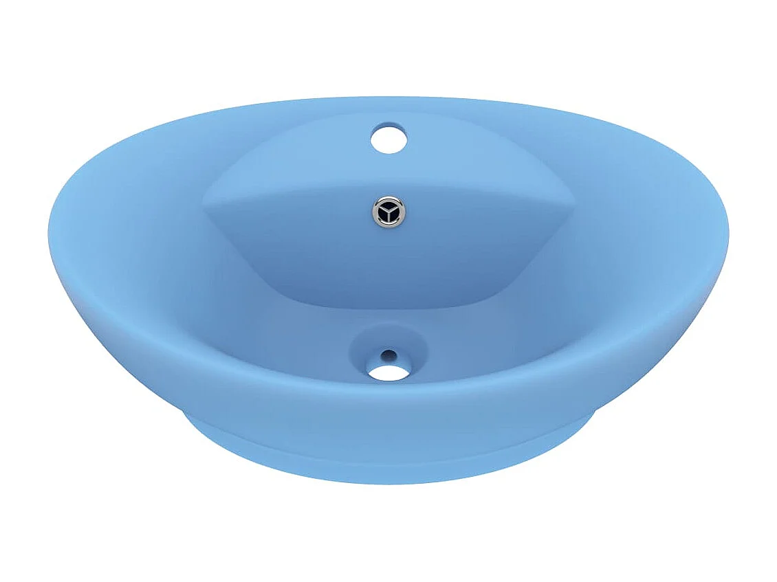 Lavabo ovale con troppopieno opaco 58,5x39 cm Ceramica Azzurro 02_0002676