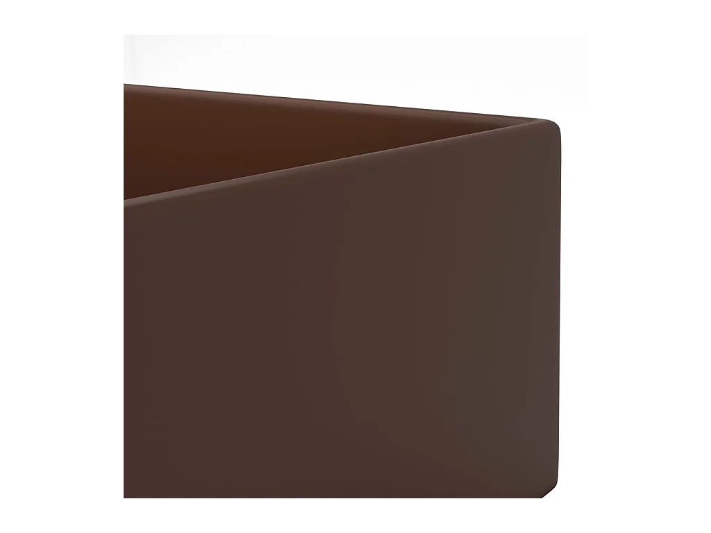 Pia de banheiro com transbordamento em cerâmica marrom escuro 02_0002737