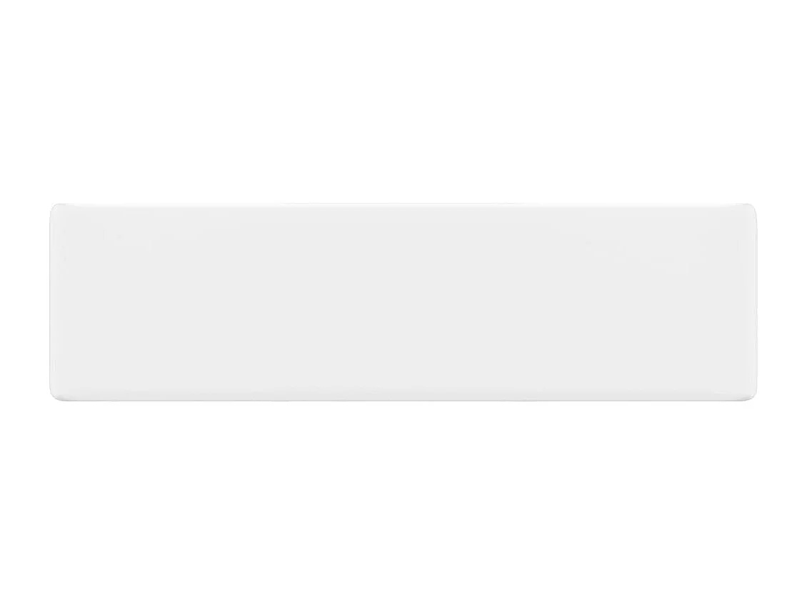 Lavabo cuadrado con orificio para grifo cerámico 48 x 37 cm para baño blanco 02_0002511