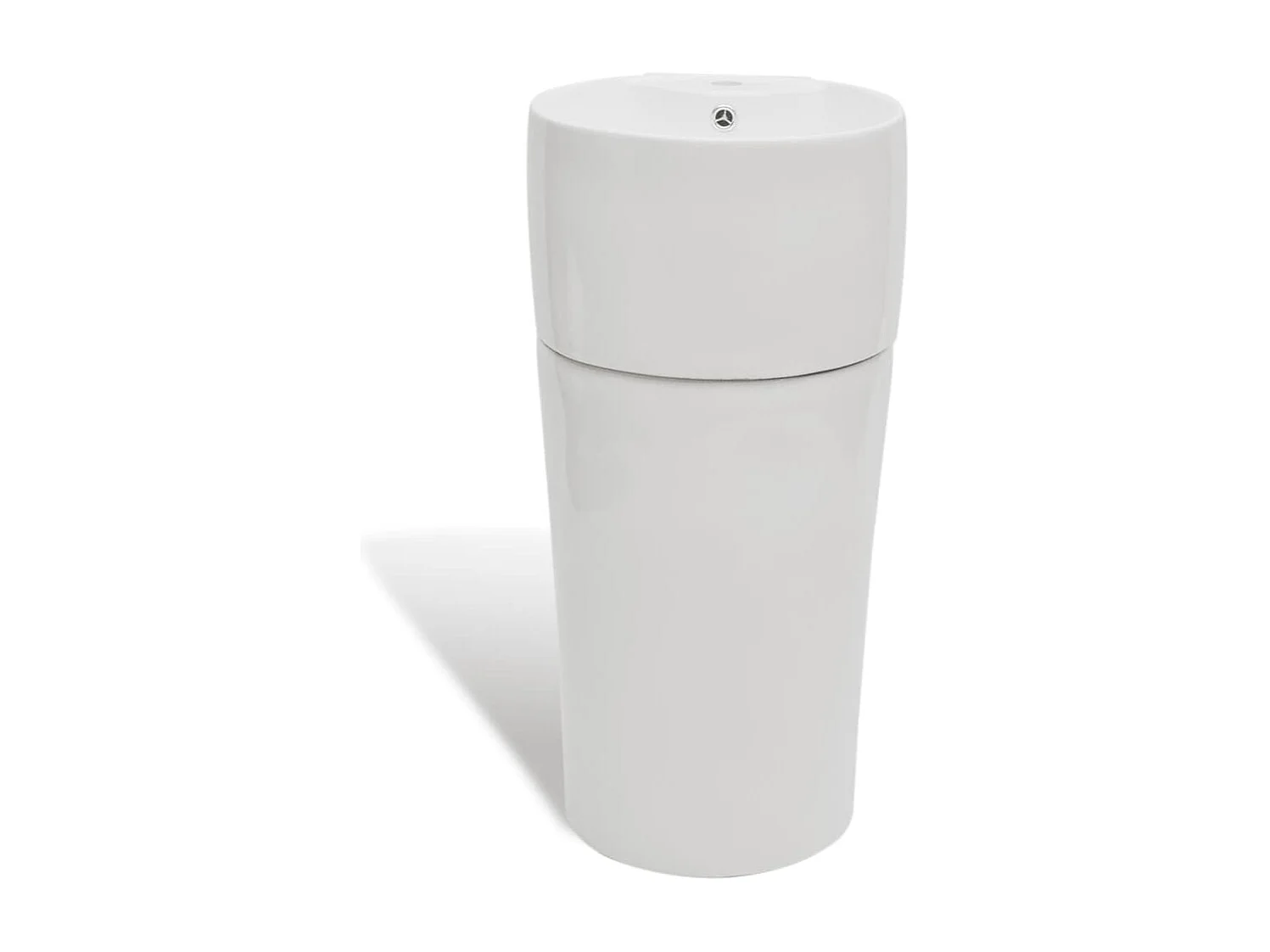 Lavabo con foro troppopieno/rubinetto in ceramica 86 cm per bagno bianco 02_0002517