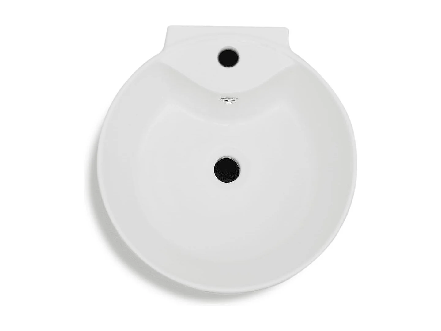 Lavabo con foro troppopieno/rubinetto in ceramica 86 cm per bagno bianco 02_0002517