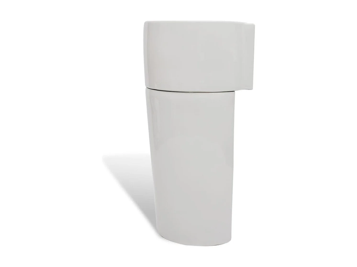 Lavabo con foro troppopieno/rubinetto in ceramica 86 cm per bagno bianco 02_0002517