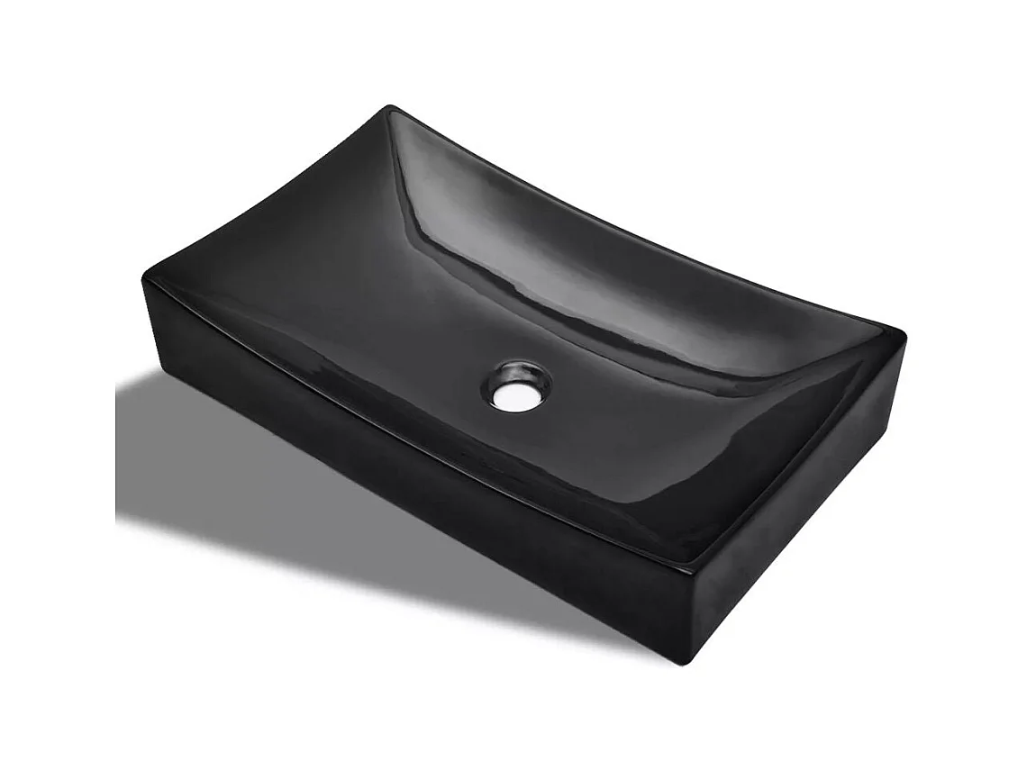 Lavabo rettangolare 65,5 x 39 cm ceramica per bagno nero 02_0002501