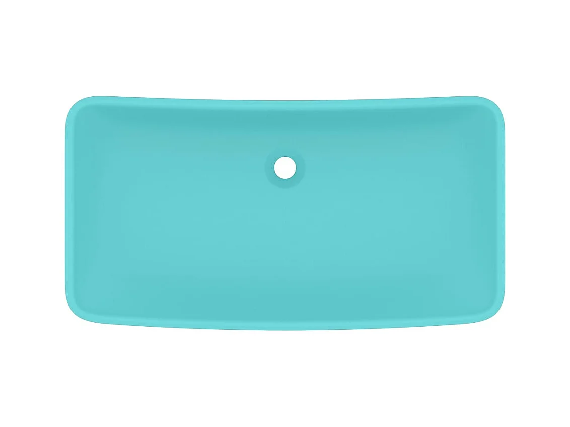 Lavatório retangular luxuoso 71 x 38 cm cerâmica verde claro mate 02_0002700
