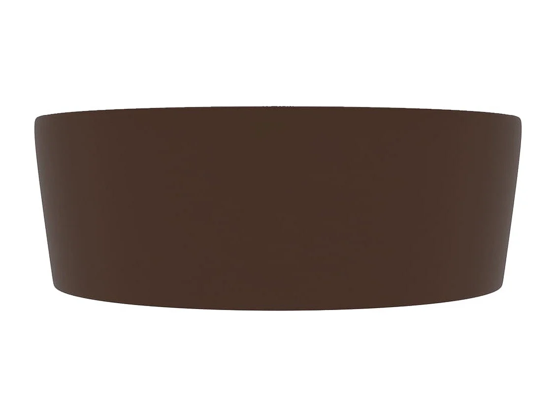 Lavatório com transbordamento 36 x 13 cm cerâmica marrom escuro fosco 02_0002781