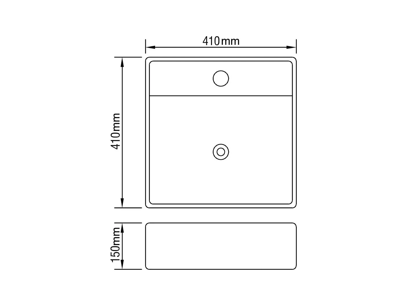 Lavabo quadrato con foro troppopieno/rubinetto in ceramica per bagno nero 02_0002497