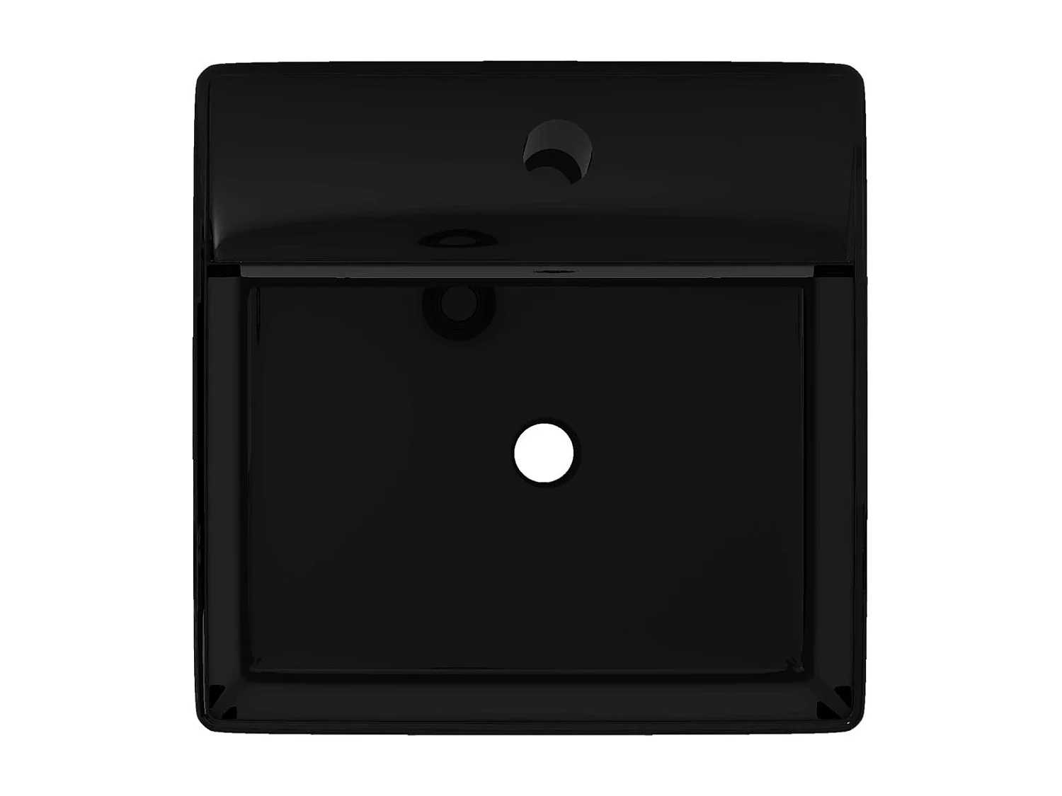 Lavabo quadrato con foro troppopieno/rubinetto in ceramica per bagno nero 02_0002497