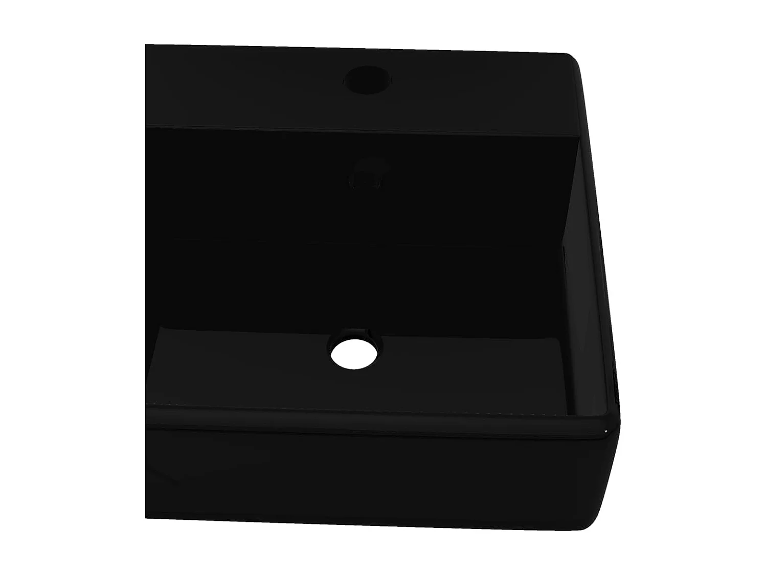 Lavabo quadrato con foro troppopieno/rubinetto in ceramica per bagno nero 02_0002497
