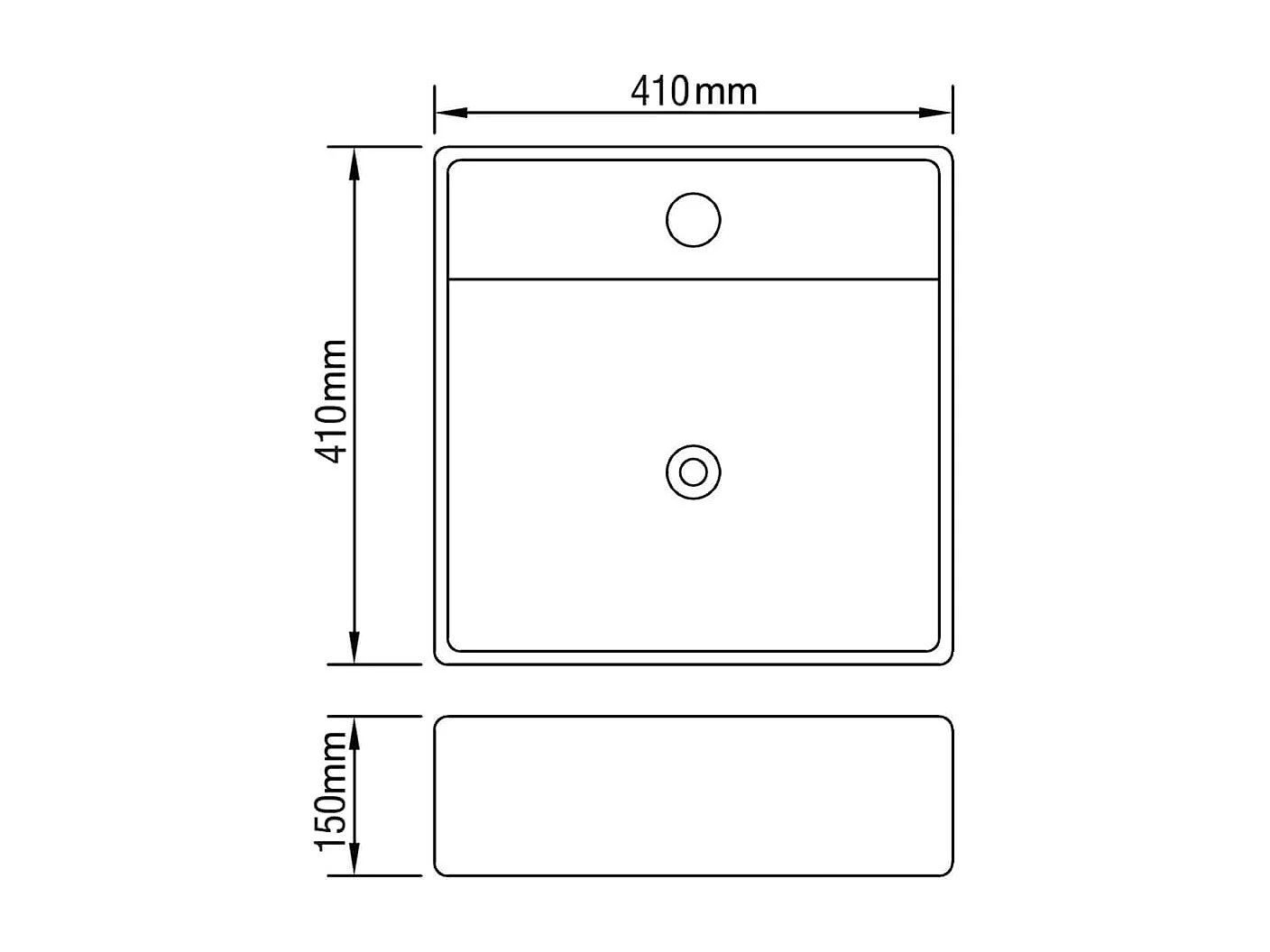 Lavabo quadrato con foro troppopieno/rubinetto in ceramica per bagno nero 02_0002497