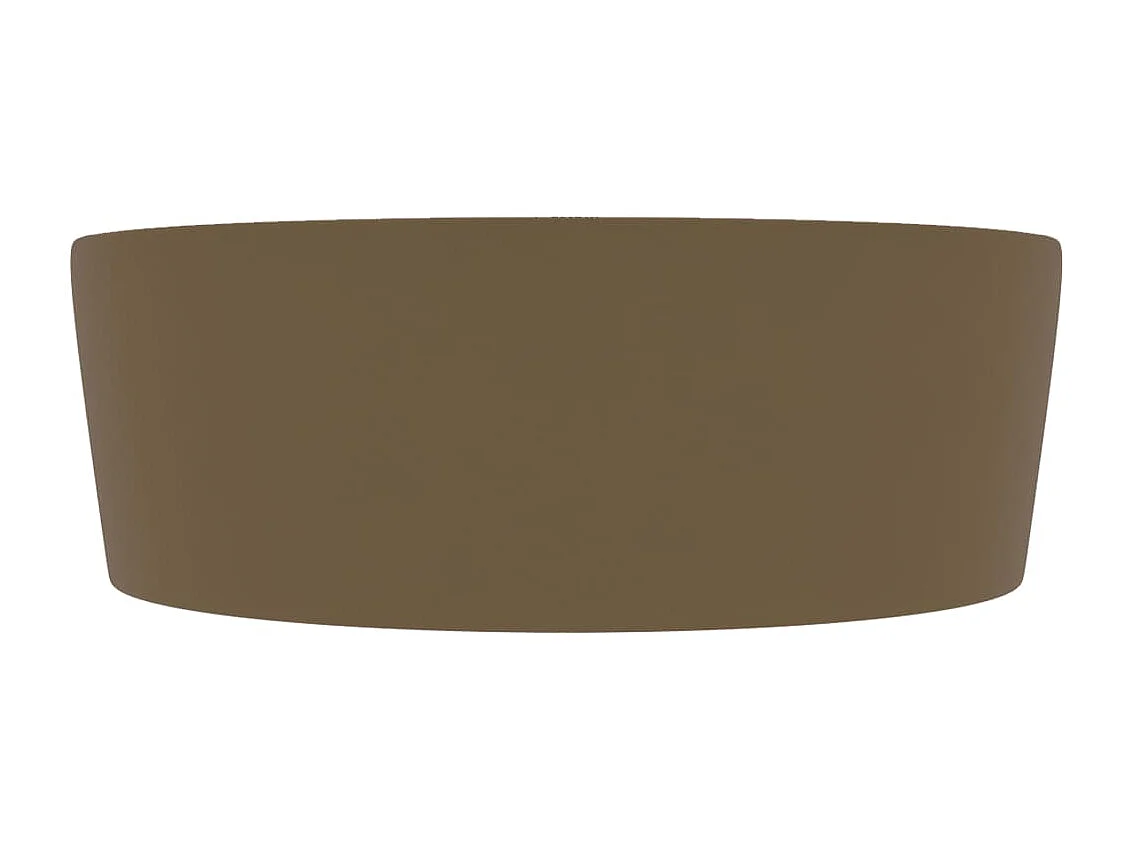 Lavabo di lusso con troppopieno da appoggio WC lavabo bagno stanza cosmetica casa 36 x 13 cm ceramica crema opaca 02_0002782