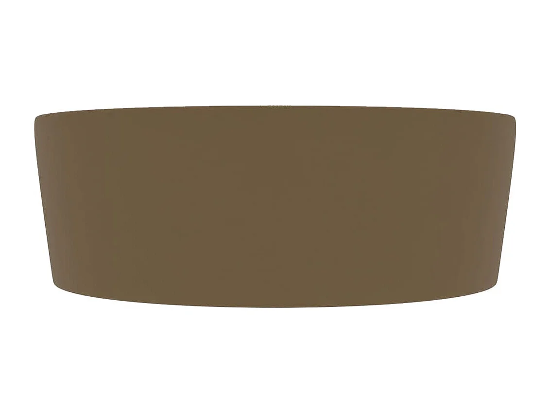 Lavabo di lusso con troppopieno da appoggio WC lavabo bagno stanza cosmetica casa 36 x 13 cm ceramica crema opaca 02_0002782