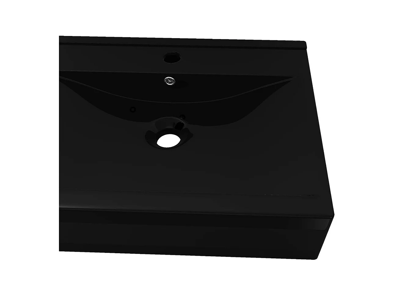 Pia de bancada com furação para torneiras 60 x 46 cm em cerâmica preta 02_0002487