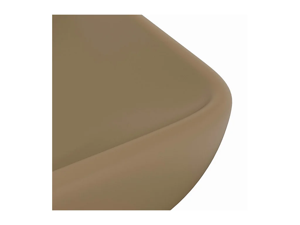 Lavatório retangular luxuoso 71 x 38 cm cerâmica creme mate 02_0002705