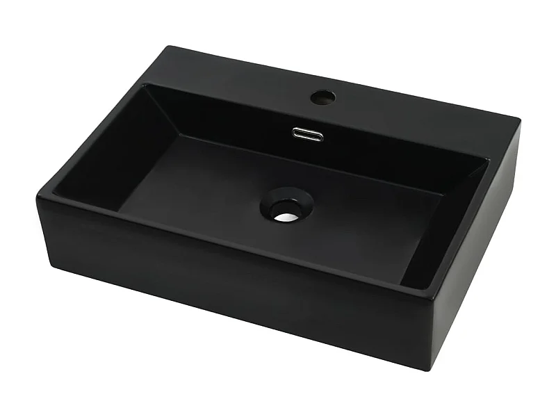 Lavabo con foro rubinetteria in ceramica 76 x 42,5 cm nero 02_0002547