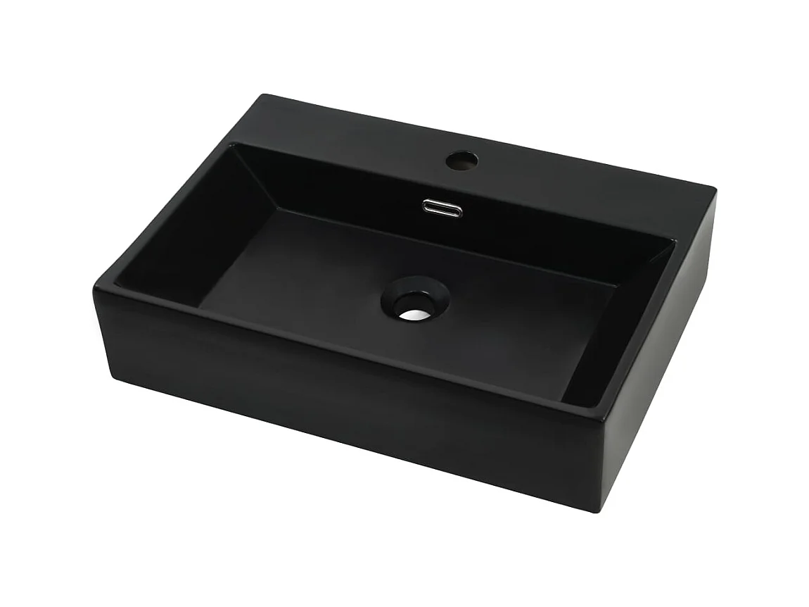 Lavabo con foro rubinetteria in ceramica 76 x 42,5 cm nero 02_0002547
