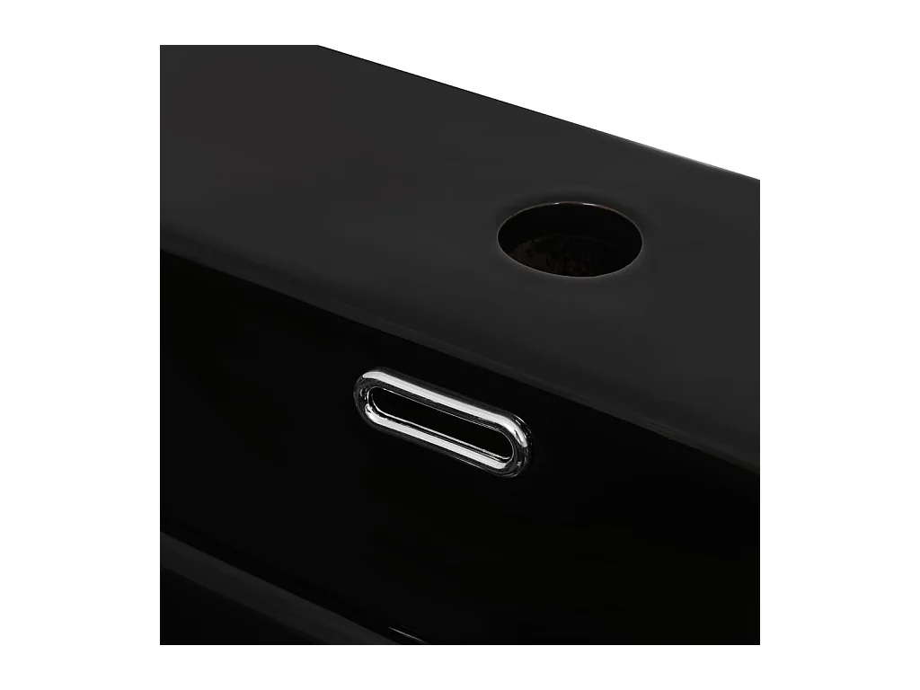 Lavabo con foro rubinetteria in ceramica 76 x 42,5 cm nero 02_0002547