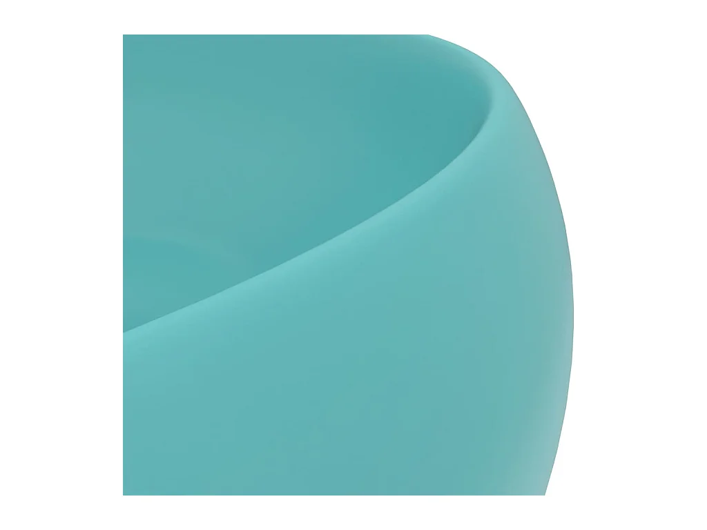 Lavatório redondo luxuoso 40x15 cm cerâmica verde claro mate 02_0002744