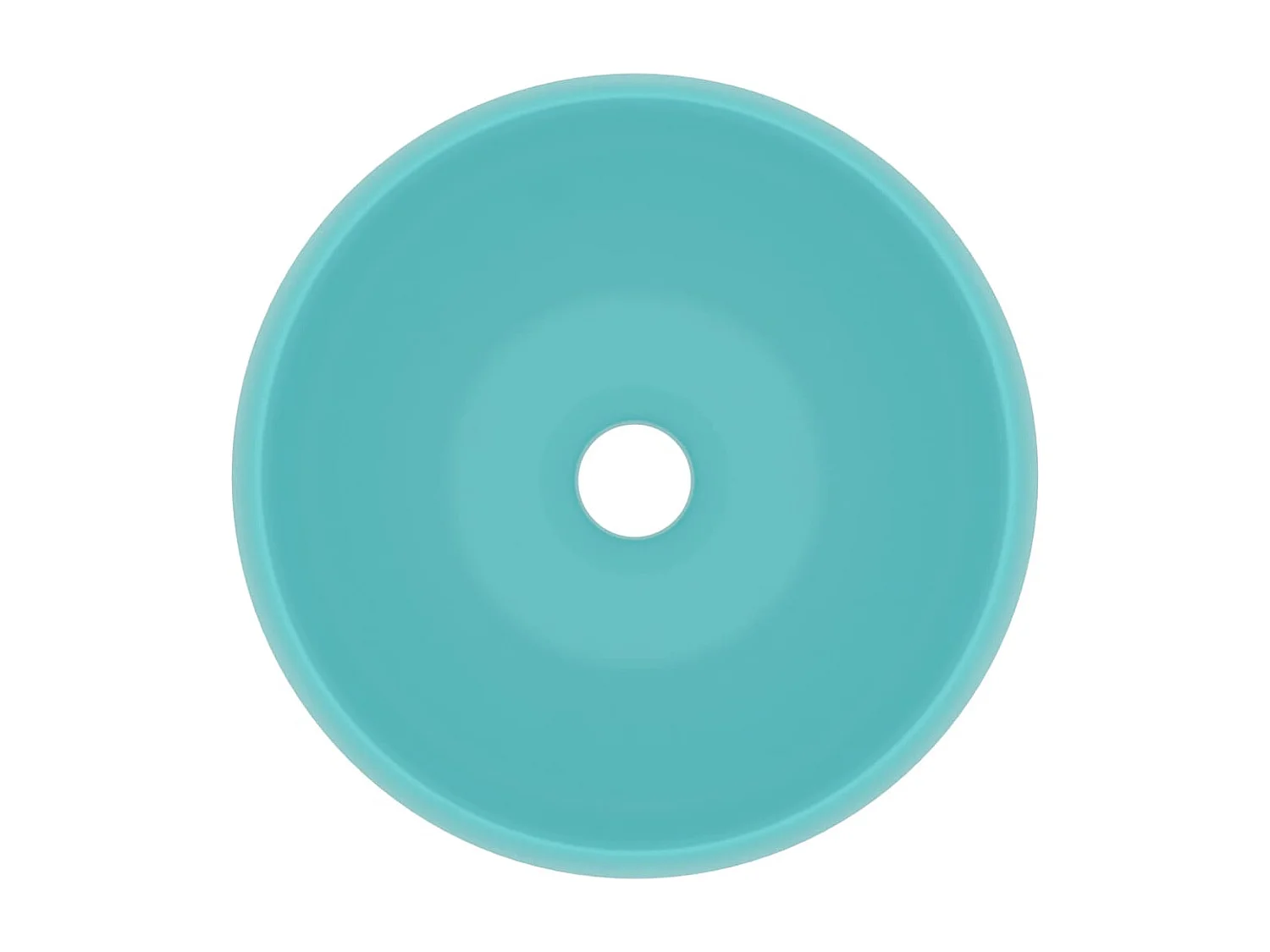 Lavatório redondo luxuoso 40x15 cm cerâmica verde claro mate 02_0002744