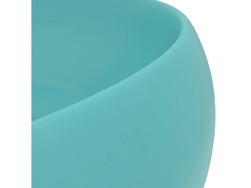 Lavatório redondo luxuoso 40x15 cm cerâmica verde claro mate 02_0002744