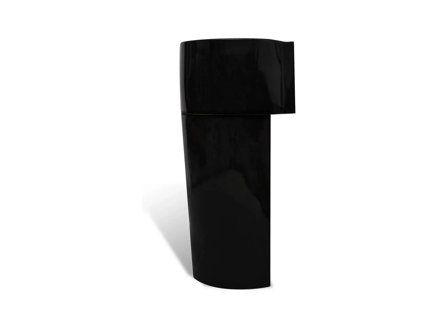 Lavabo con rebosadero/grifo cerámico 86 cm para baño negro02_0002518