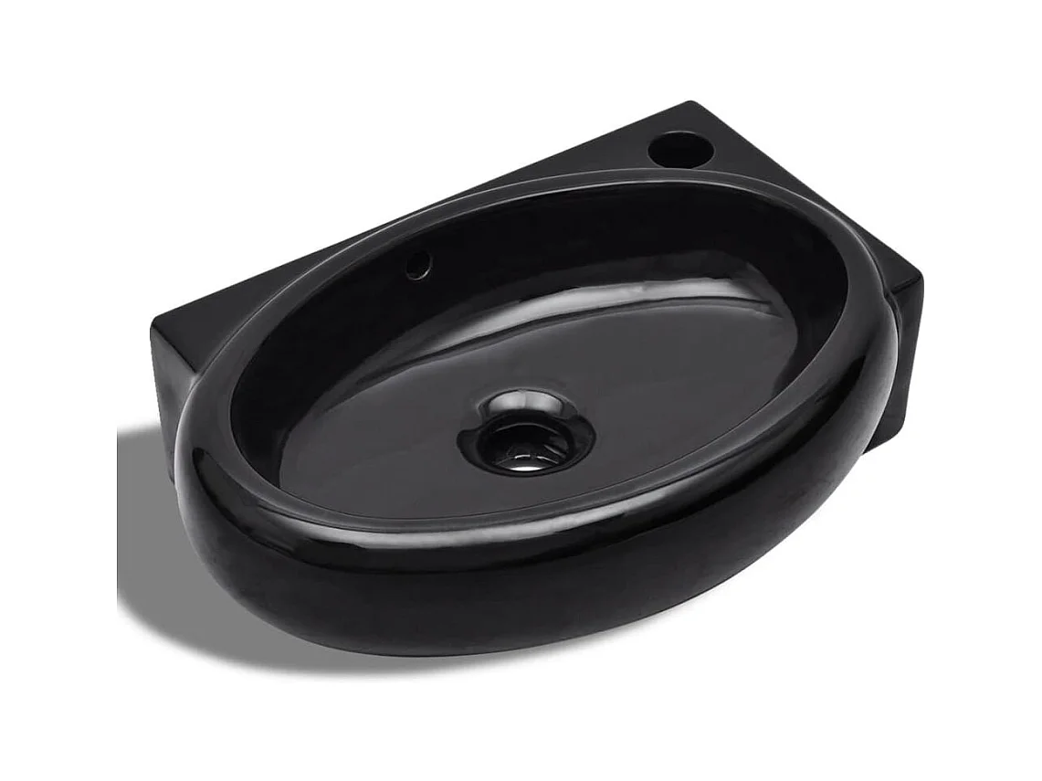 Pia com furo transbordante/torneira cerâmica para banheiro preto 02_0002500