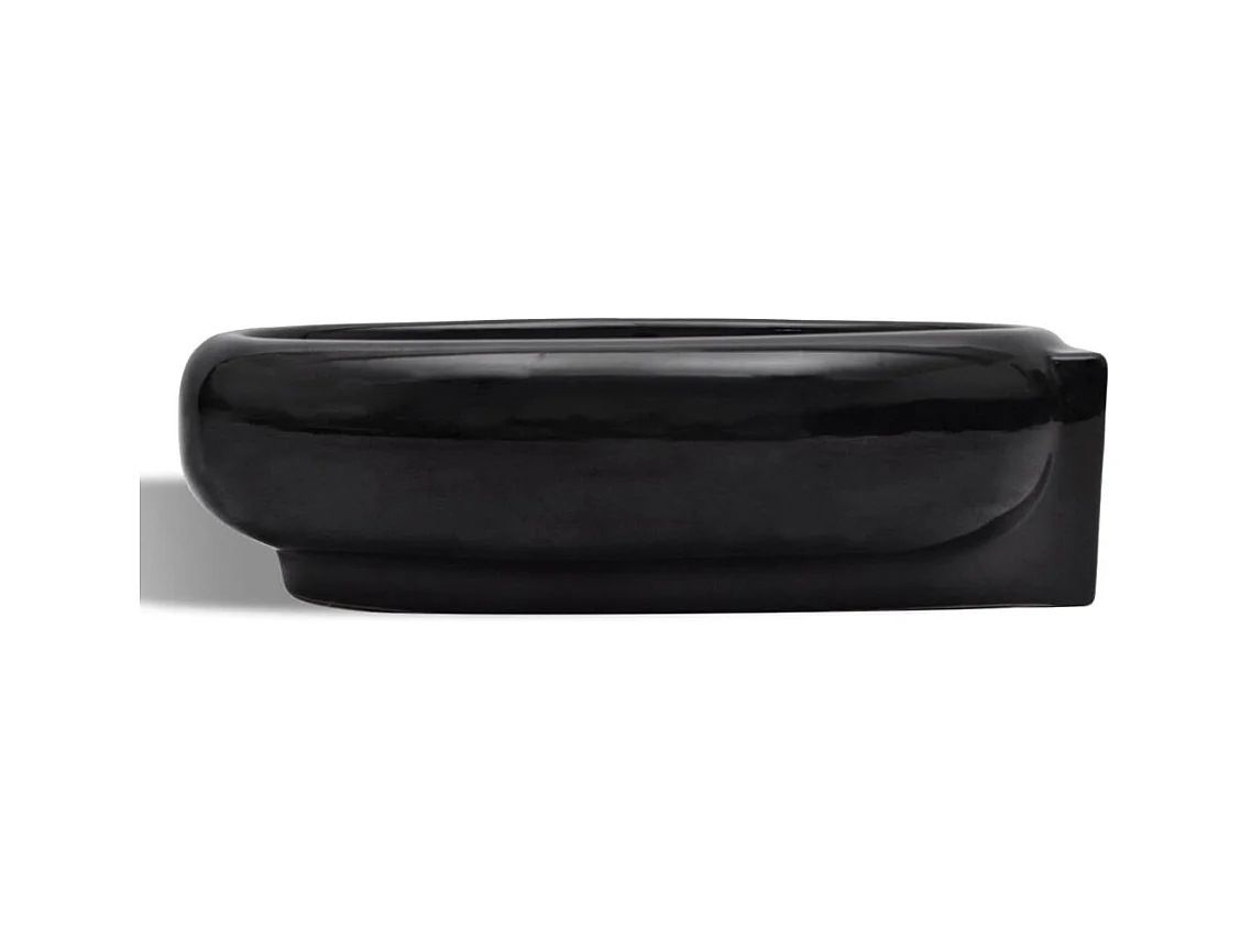 Pia com furo transbordante/torneira cerâmica para banheiro preto 02_0002500