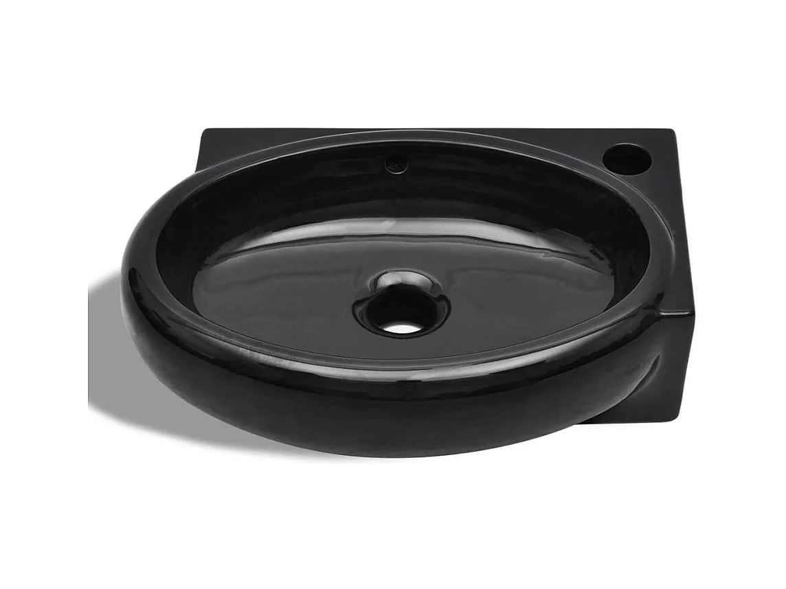 Pia com furo transbordante/torneira cerâmica para banheiro preto 02_0002500