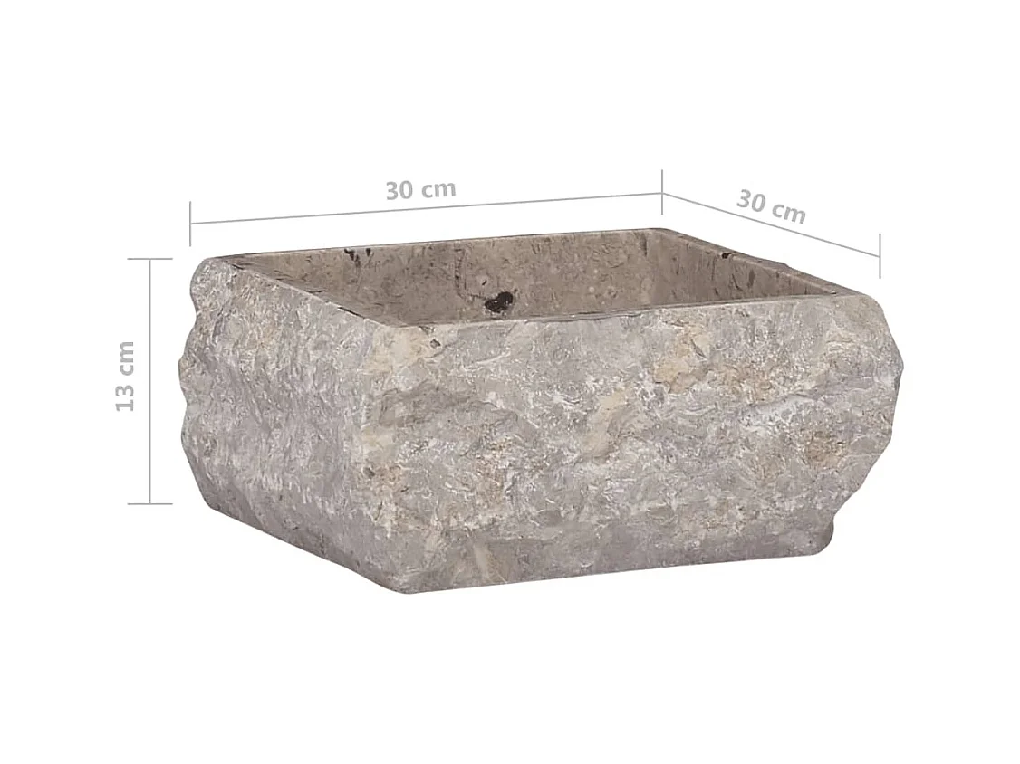 Lavatório quadrado 30x30x13 cm mármore cinza 02_0002820