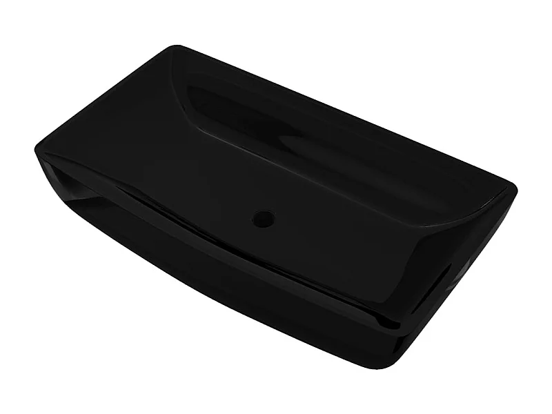Lavabo rectangular de cerámica para baño negro 02_0002498