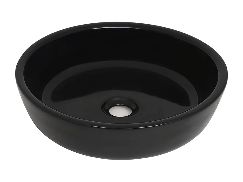 Lavabo redondo 42 x 12 cm cerámica negra 02_0002540