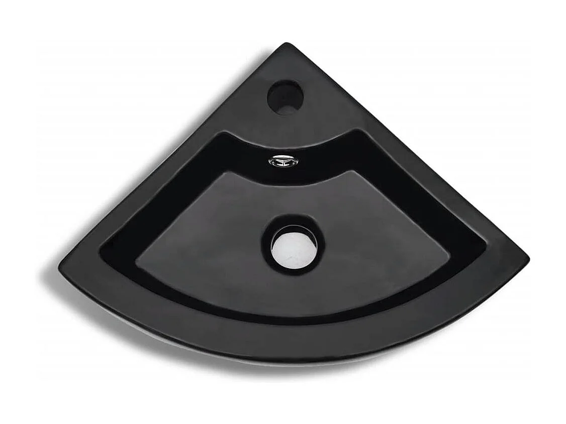 Lavatório com furo/torneira para banheiro 45 x 32 cm cerâmica preta 02_0002499