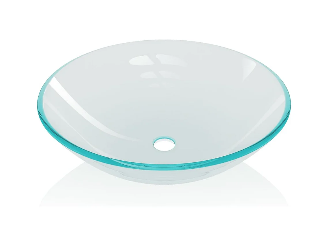 Lavabo de cristal templado transparente lavabo sobre encimera bañera 42 cm transparente 02_0002519