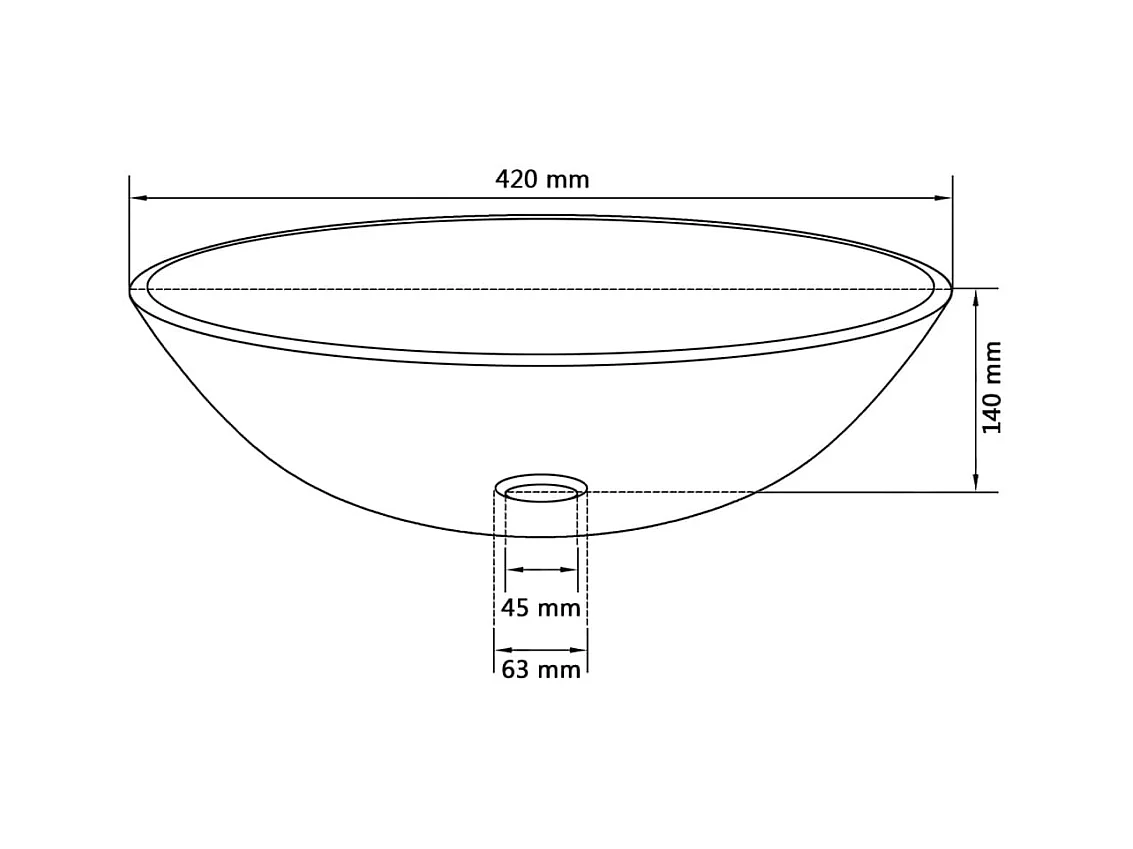 Lavabo de cristal templado transparente lavabo sobre encimera bañera 42 cm transparente 02_0002519