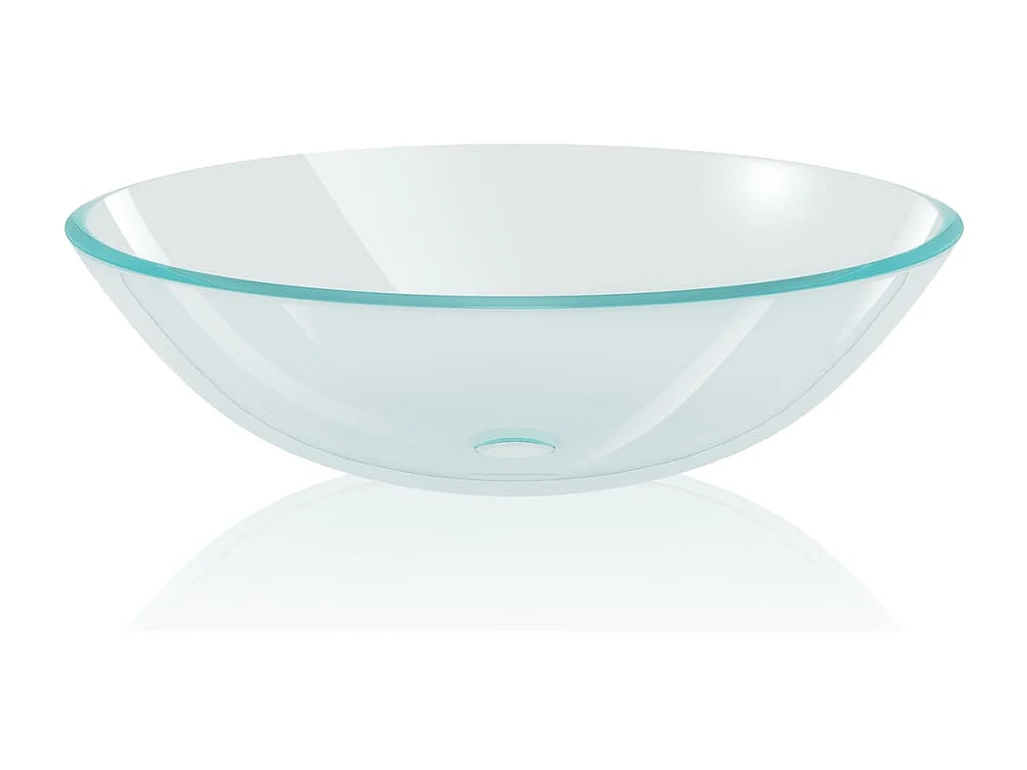 Lavatório de vidro temperado transparente lavatório de bancada pia banho 42 cm transparente 02_0002519