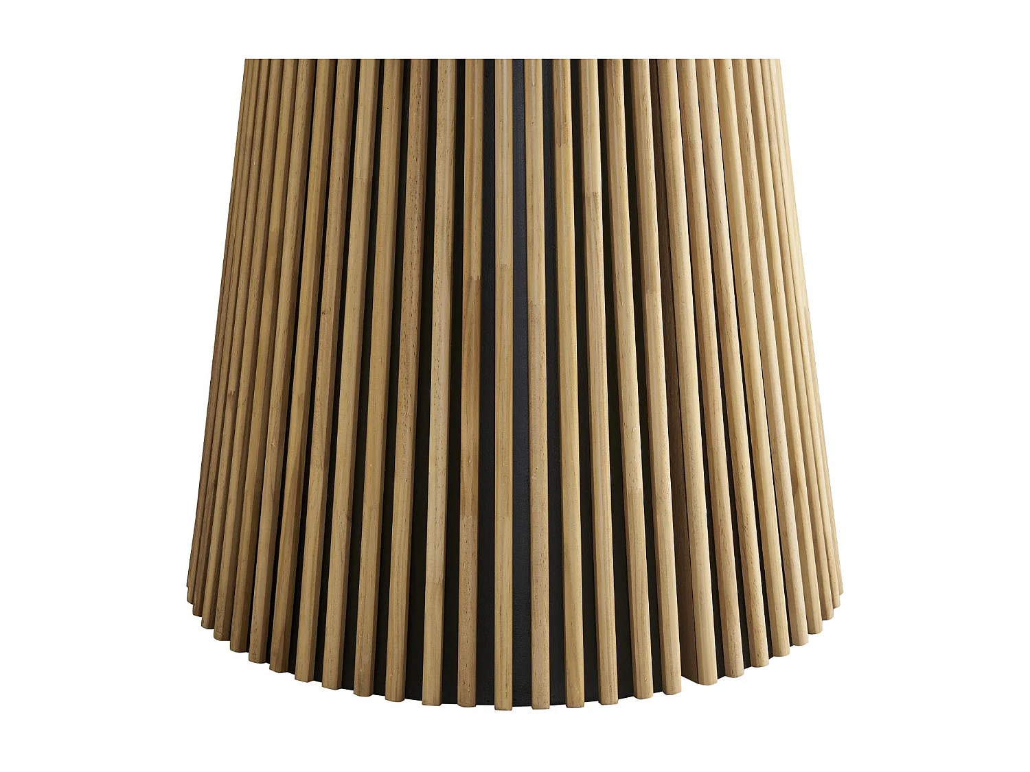 Table à manger ronde plateau en céramique effet marbre et bois clair 6 personnes Ø120 cm - Ada