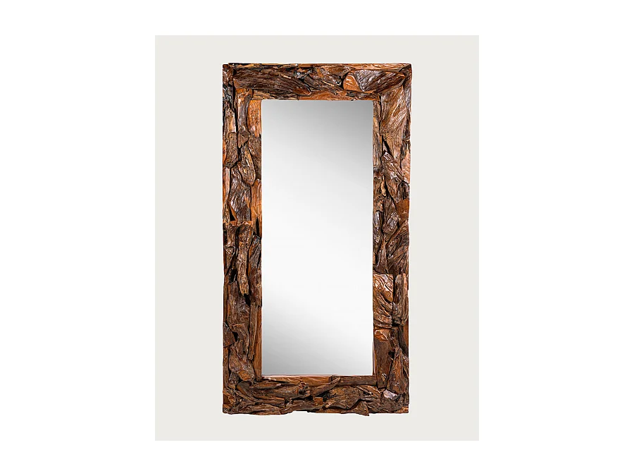 Boima - Miroir en bois de teck finition antique
