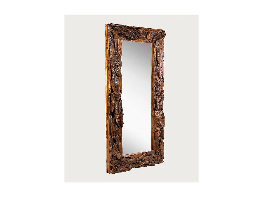 Boima - Miroir en bois de teck finition antique