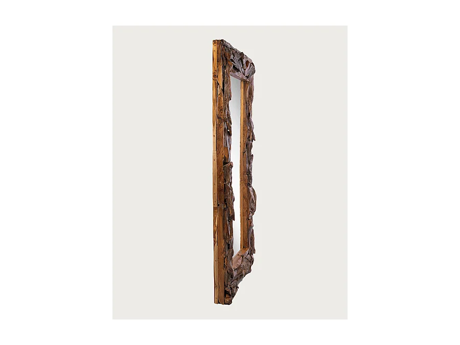 Boima - Miroir en bois de teck finition antique