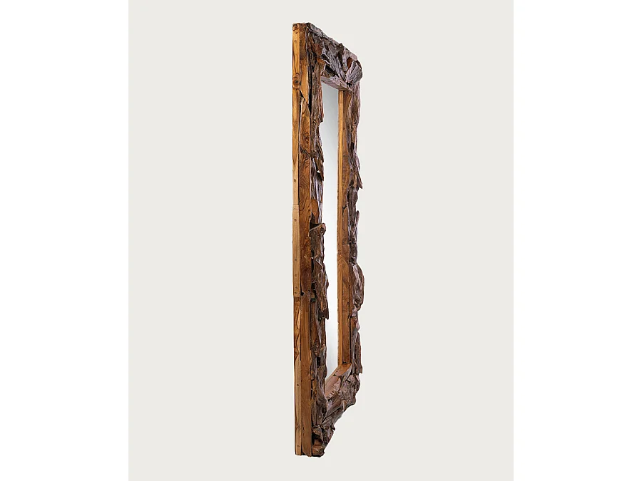 Boima - Miroir en bois de teck finition antique