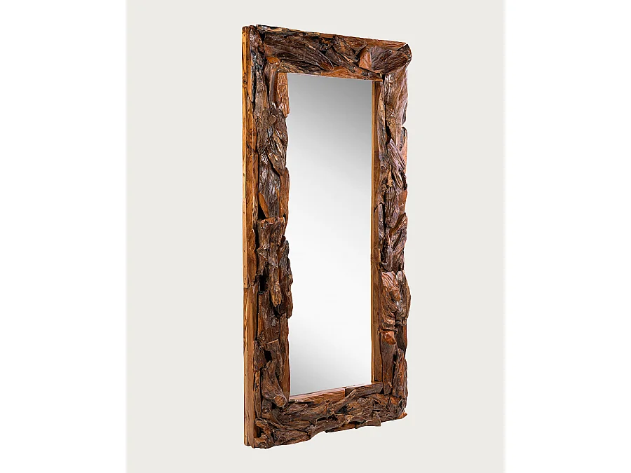 Boima - Miroir en bois de teck finition antique