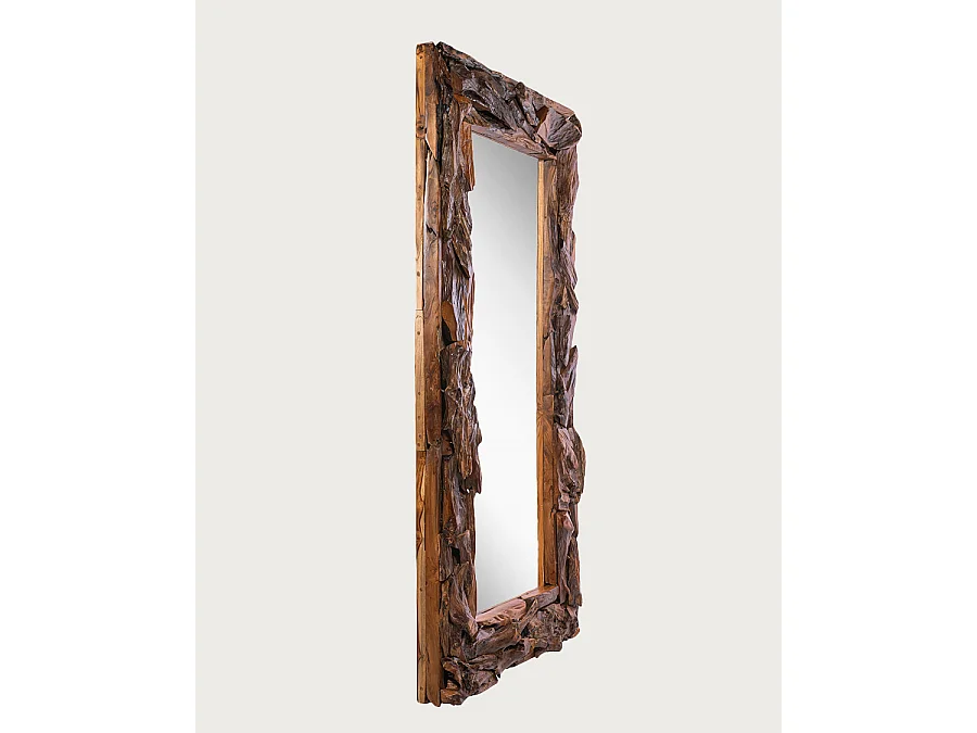 Boima - Miroir en bois de teck finition antique