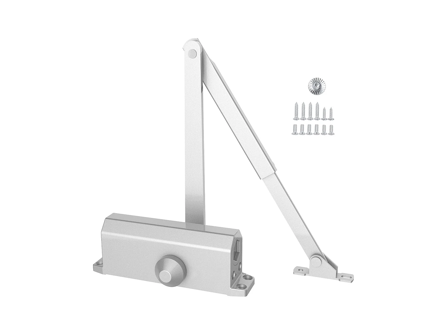 Cierre de Puerta SucceBuy 68 kg, Hidráulico, Fundición de Aluminio Resistente, Tamaño Ajustable, Instalación Fácil, Comercial/Residencial, Plata
